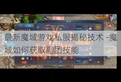 最新魔域游戏私服揭秘技术 -魔域如何获取副团技能